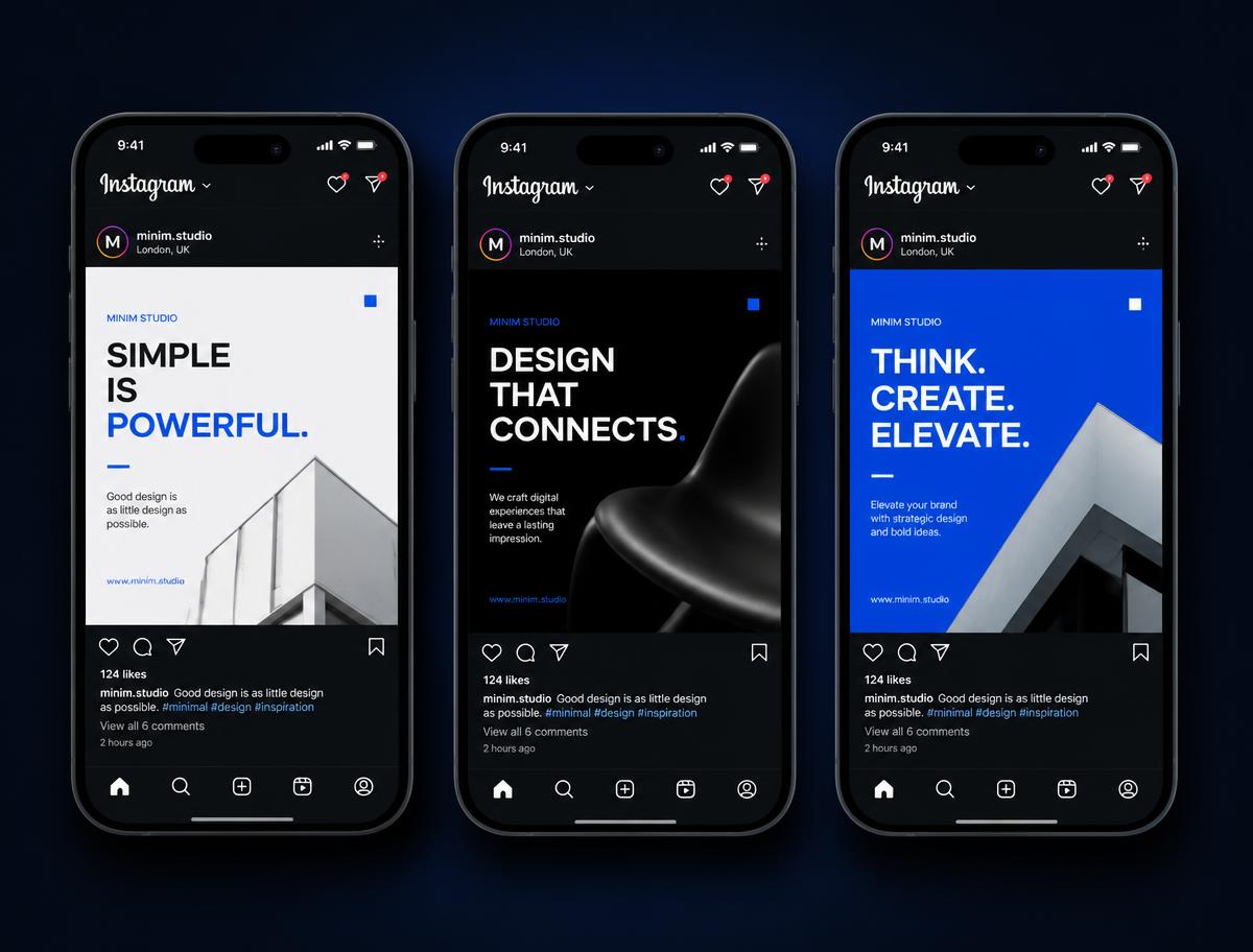 Social media templates from the toolkit shown on three phones